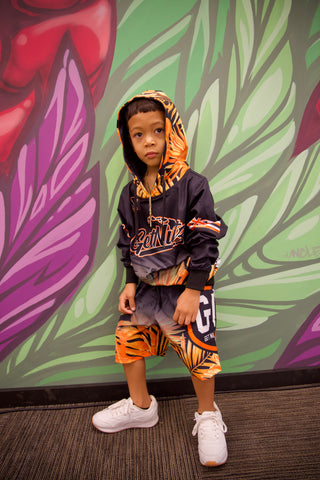 Floral (Orange) - Pullover Hoodie (Youth)