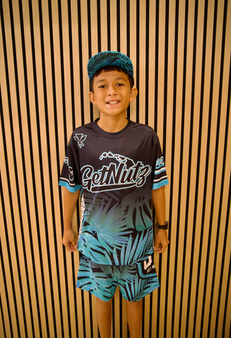 Floral (Teal) - Kids Jersey (Short Sleeve)