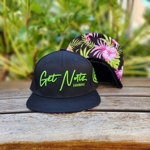 Hibiscus (Green/Pink) - Snapback (Adult)