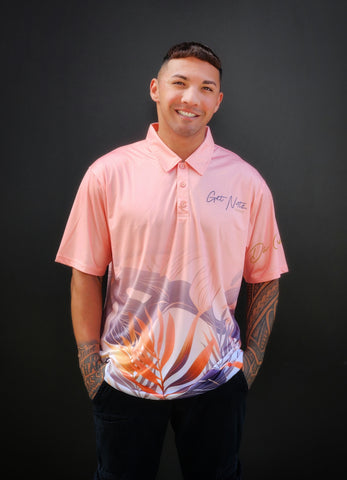 Floral Fade (Salmon) - Adult Polo