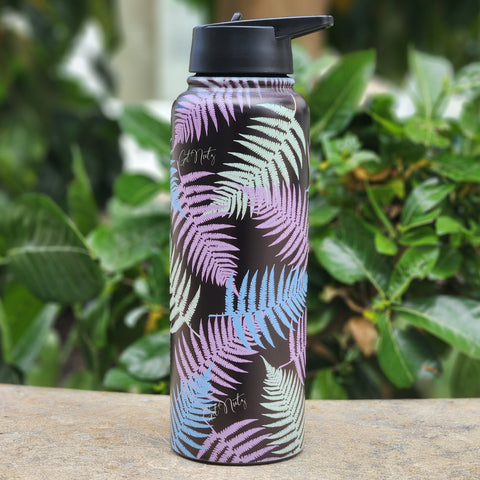 40oz Flask - Black Fern