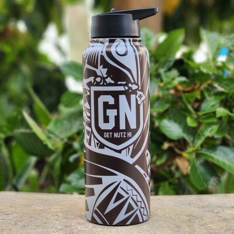 40oz Flask - Tribal (Grey/Black)