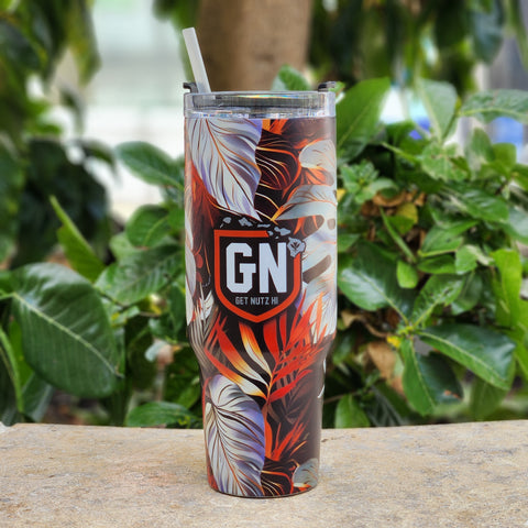 Floral (Orange) - Insulated Cup