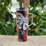 Floral (Orange) - Insulated Cup
