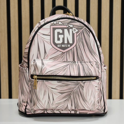 Leaves (Pink/Grey) - Ladies Backpack