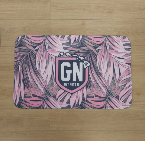 Leaves (Pink/Grey) - Bath Mat