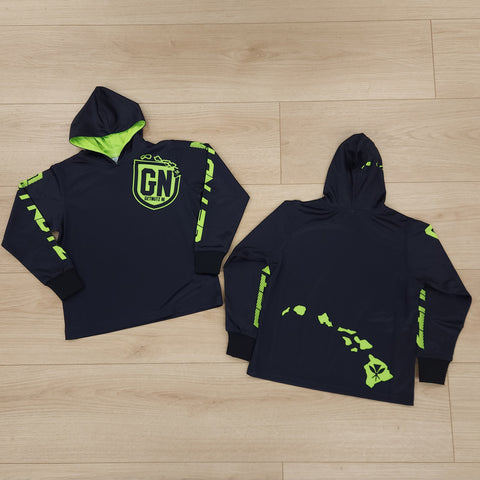 GN Logo (Green) - Kids Jersey (Long Sleeve Hoodie)