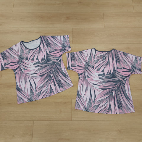 Leaves (Pink/Grey) - Ladies Tee