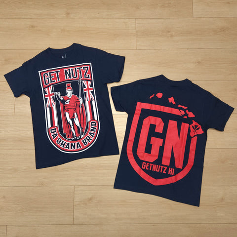 Kamehameha Statue (Navy) - Men's Cotton Tee