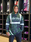 Tropical (Green) - Reflective Jersey Hoodie (Long Sleeve)