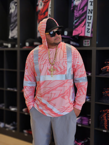 Tribal (Peach) - Reflective Jersey Hoodie (Long Sleeve)