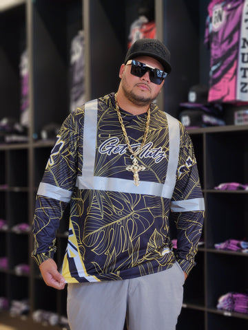 Tropical (Yellow) - Reflective Jersey Hoodie (Long Sleeve)