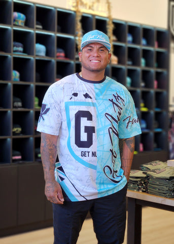 Script & Splats (White/Aqua) - Jersey (Short Sleeve)