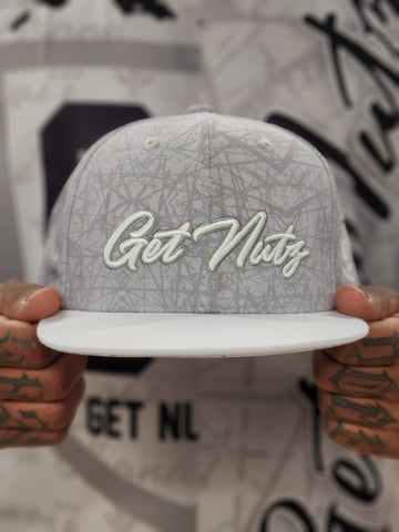 Script & Splats (White/Grey) - Snapback (Adult)