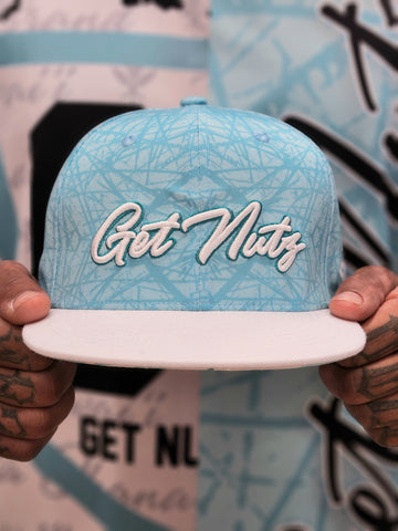Script & Splats (White/Aqua) - Snapback (Adult)