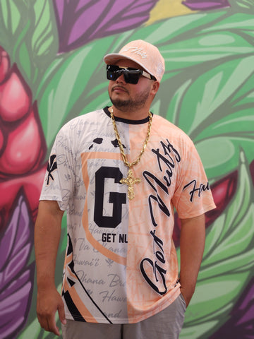 Script & Splats (White/Peach) - Jersey (Short Sleeve)