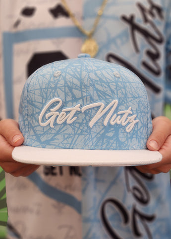 Script & Splats (White/Blue) - Snapback (Youth)