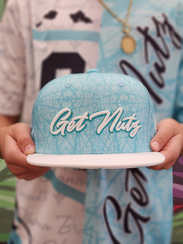 Script & Splats (White/Aqua) - Snapback (Youth)