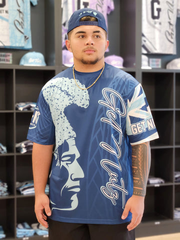 Kamehameha Tribal (Blue/Light Blue) - Men's Jersey (Short Sleeve)