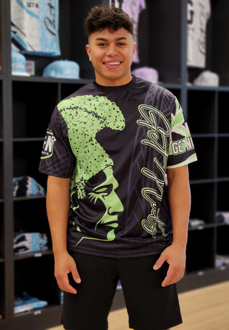 Kamehameha Tribal (Black/Green) - Men's Jersey (Short Sleeve)