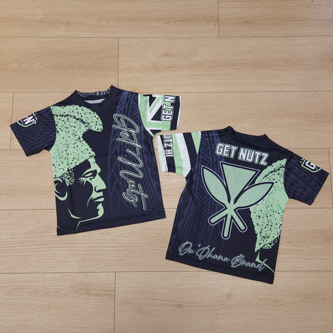 Kamehameha Tribal (Black/Green) - Kids Jersey (Short Sleeve)