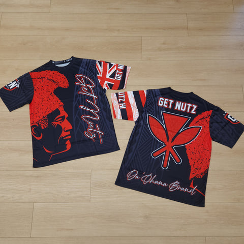 Kamehameha Tribal (Black/Red) - Men's Jersey (Short Sleeve)