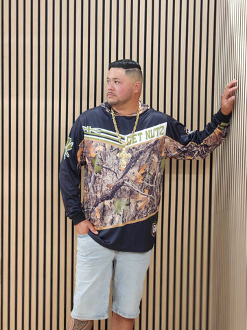 Forest Camo - Men's Jersey Hoodie (Long Sleeve)