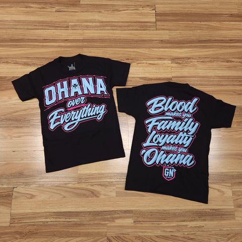 Ohana Over Everything (Black/Cotton Candy) - Men's Cotton Tee