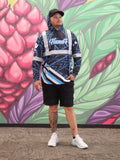 Tribal (Blue) - Men's Reflective Jersey Hoodie (Long Sleeve)