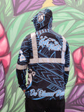Tribal (Blue) - Men's Reflective Jersey Hoodie (Long Sleeve)