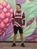 Tribal (Red) - Men's Reflective Jersey Hoodie (Long Sleeve)