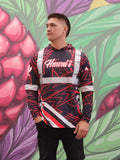Tribal (Red) - Men's Reflective Jersey Hoodie (Long Sleeve)