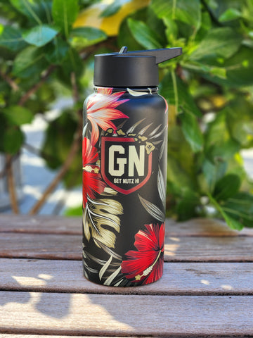 30oz Flask - Hibiscus (Red)