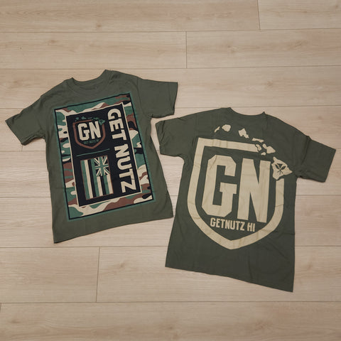 Camo Flag (Green) - Men's Cotton Tee