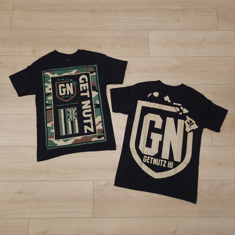 Camo Flag (Black/Green) - Men's Cotton Tee