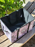Palm Leaves (Pink/Grey) - Collapsible Storage Bag