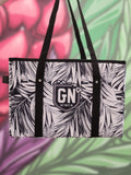 Palm Leaves (Black/White) - Collapsible Storage Bag