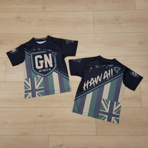 Hawaiian Flag (Green) - Kids Jersey (Short Sleeve)