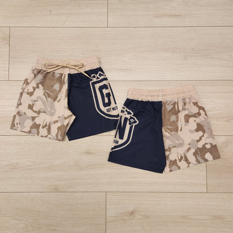 Getnutz Hawaii Camo (Brown) - Kids Surf Shorts