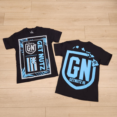 Floral (Black/Blue) - Men's Cotton Tee