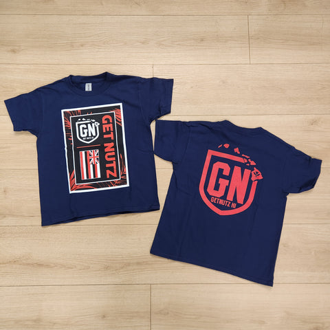 Floral (Navy) - Kids Cotton Tee