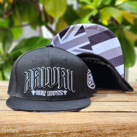 Hawaii Flag (Black/Grey) - Snapback (Adult)