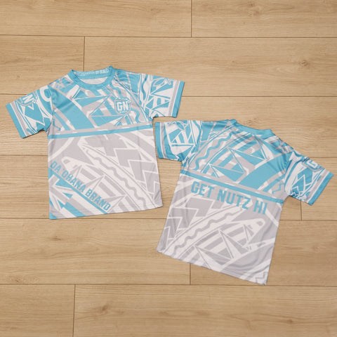 Split Tribal (Teal) - Kids Jersey (Short Sleeve)