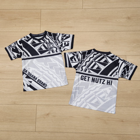 Split Tribal (Black) - Kids Jersey (Short Sleeve)