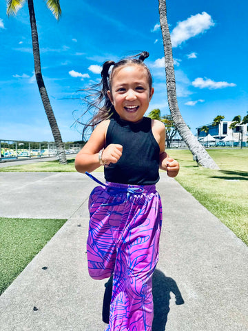 Floral (Pink) - Flowy Pants (Kids)