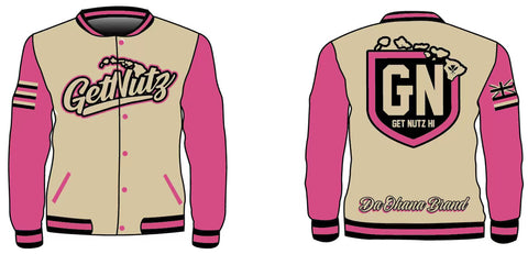 Getnutz (Sand) - Adult Bomber Button-Up Jacket