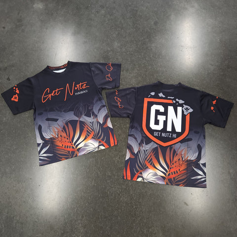 Floral (Orange) - Kids Jersey (Short Sleeve)