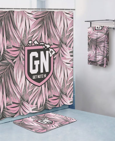 Leaves (Pink/Grey) - Shower Curtain