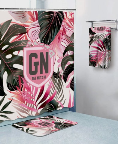 Floral (Pink/White) - Shower Curtain
