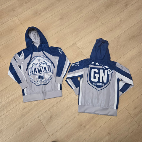 Hawaiian Flag (Grey/Blue) - Kids Windbreaker